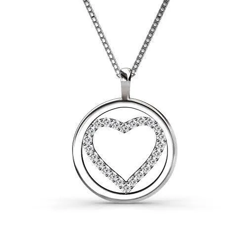 0.25 CT Round Cut Diamonds - Heart Pendant