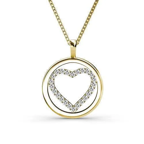 0.25 CT Round Cut Diamonds - Heart Pendant