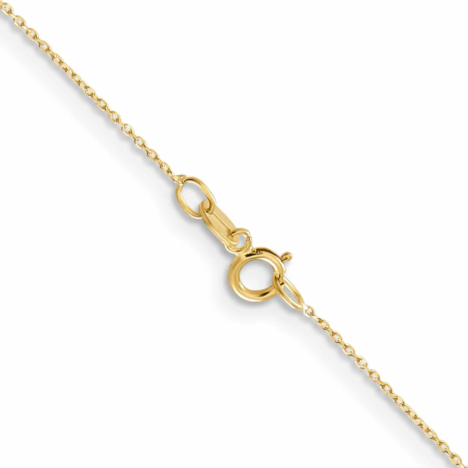 10k Yellow Gold Solid Diamond Cut Cable Chain .6MM