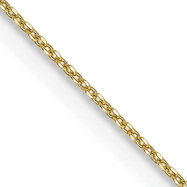 10k Yellow Gold Solid Diamond Cut Cable Chain .6MM