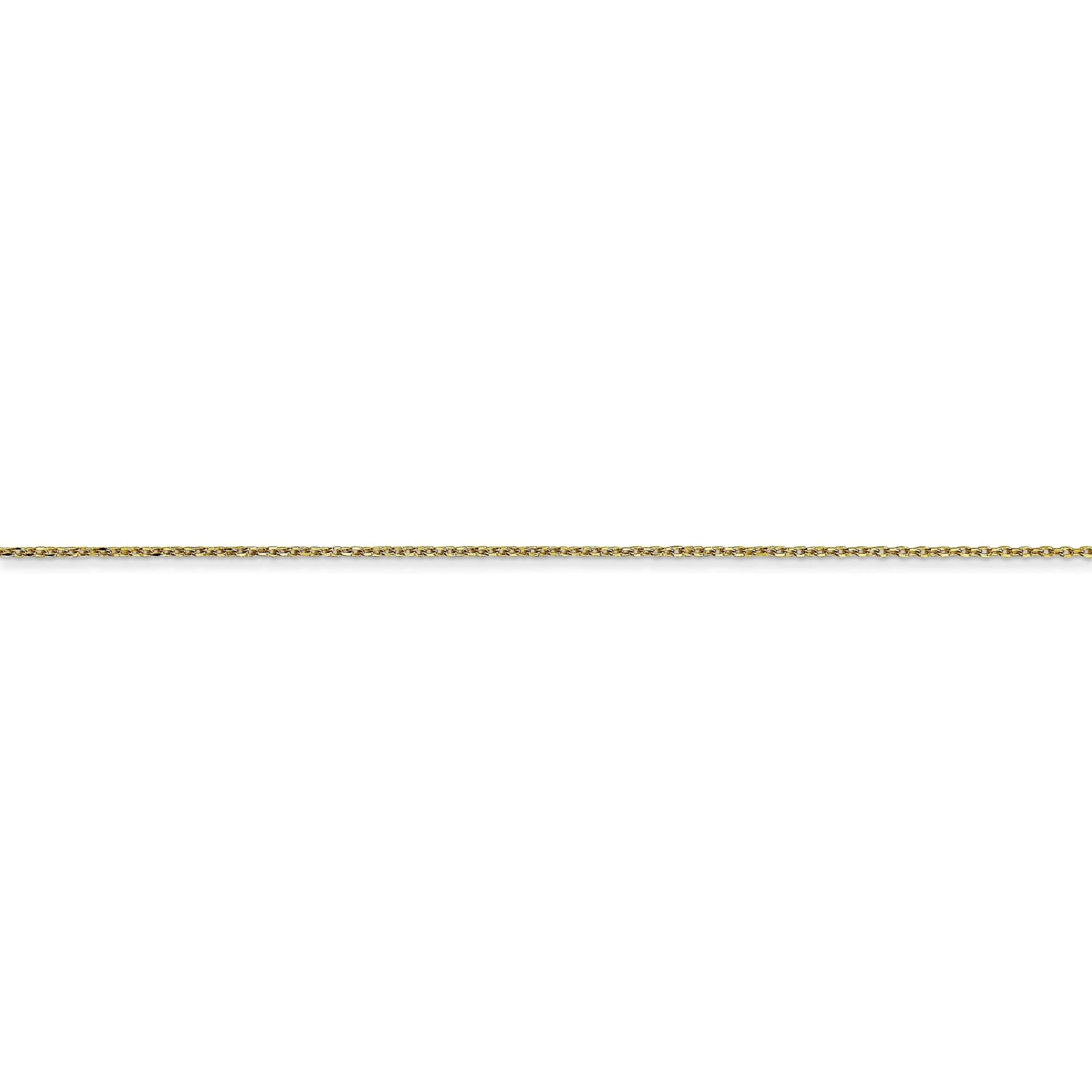 10k Yellow Gold Solid Diamond Cut Cable Chain .6MM