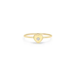 14k Diamond Nugget Heart Ring