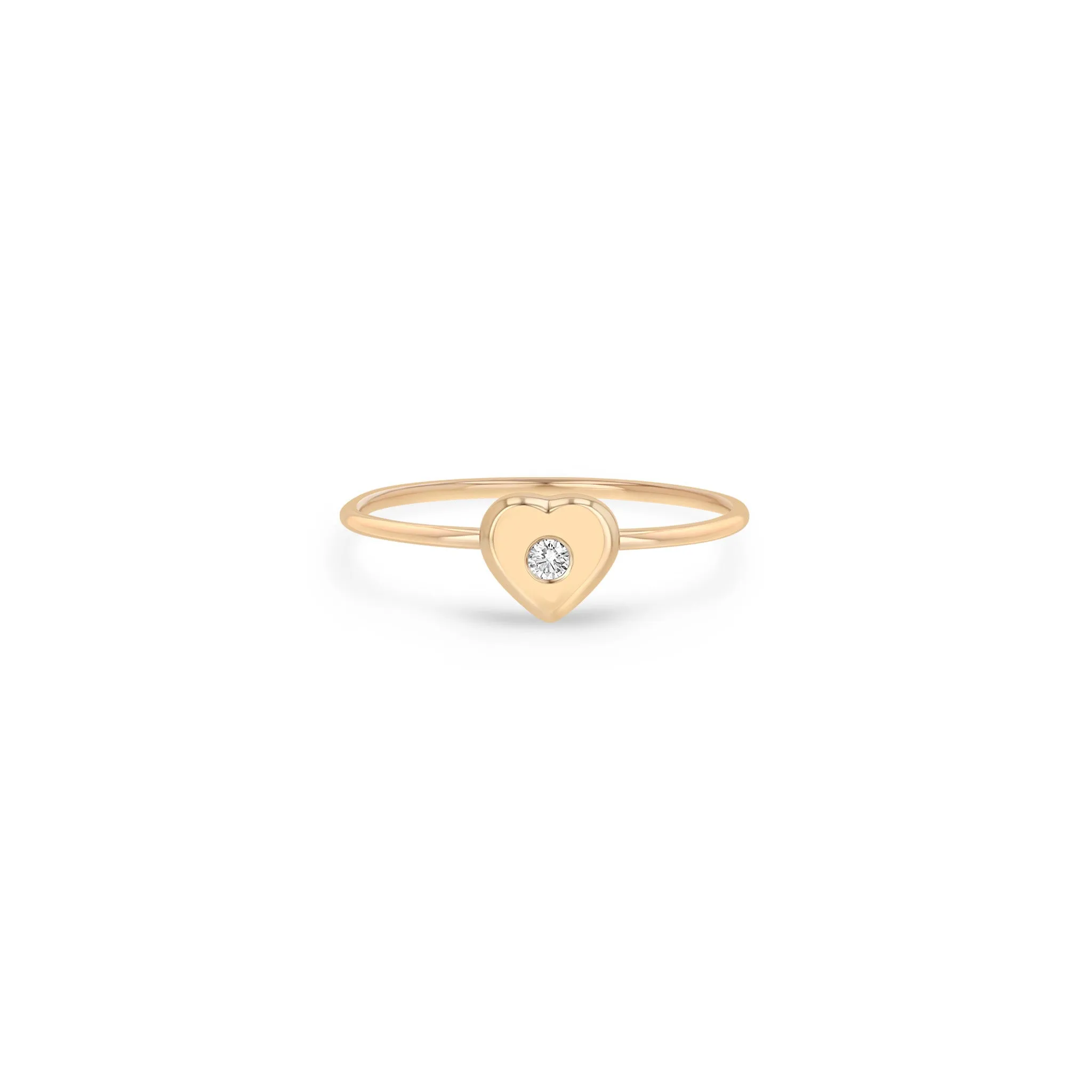 14k Diamond Nugget Heart Ring