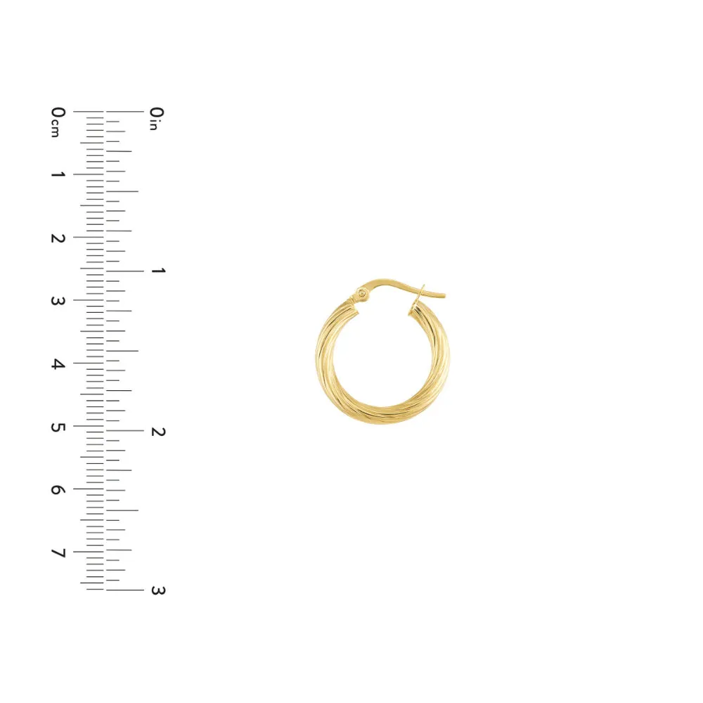 14k Gold Spiral Hoop Earrings