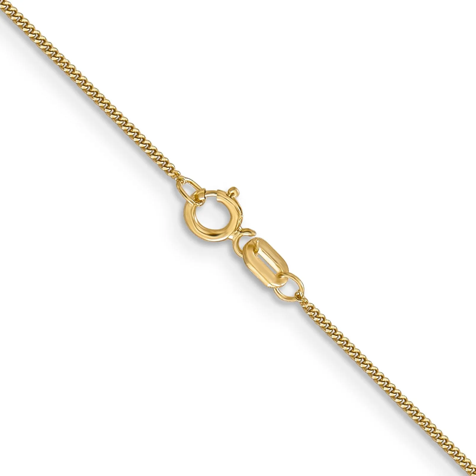 14k Yellow Gold .9 mm Curb Pendant Chain