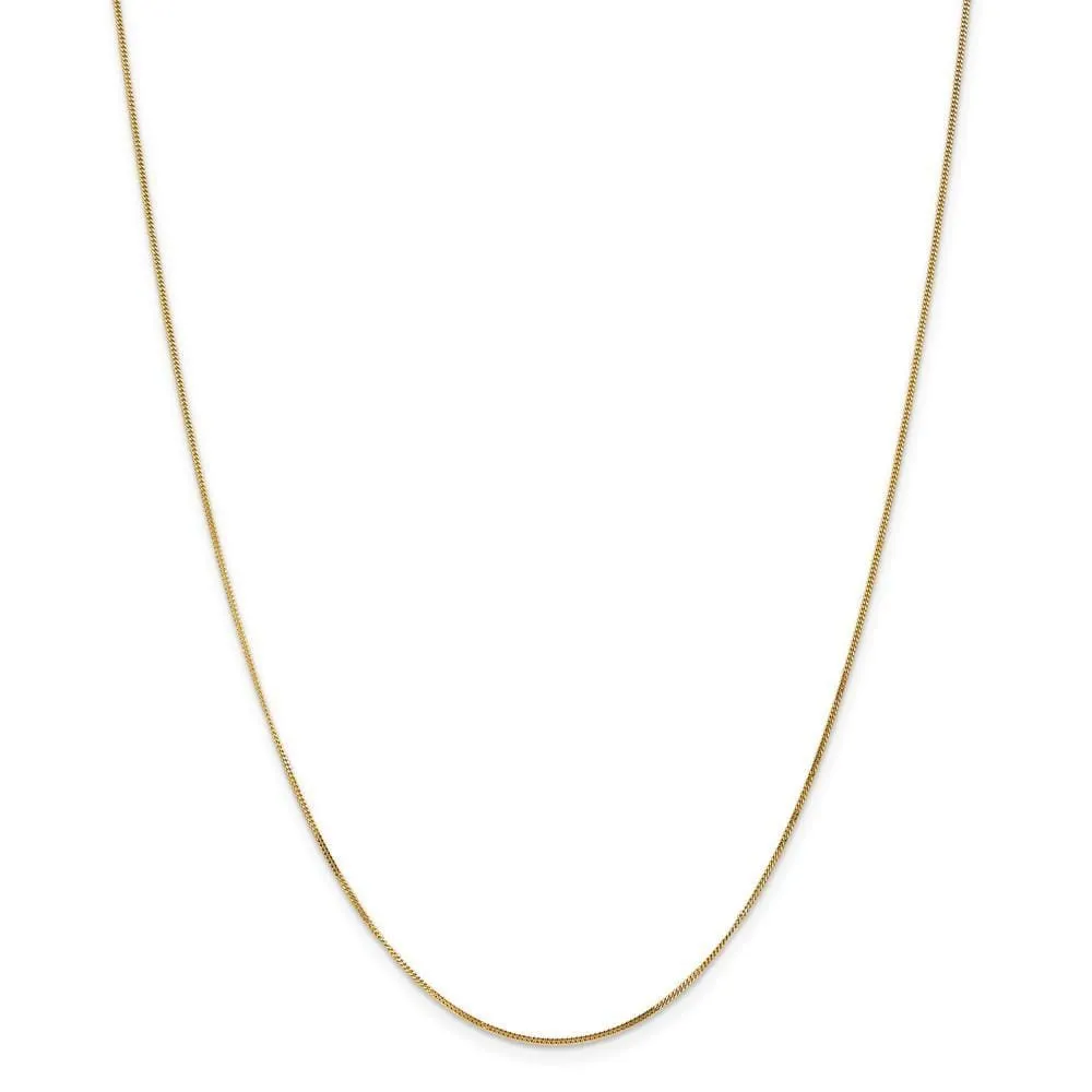 14k Yellow Gold .9 mm Curb Pendant Chain