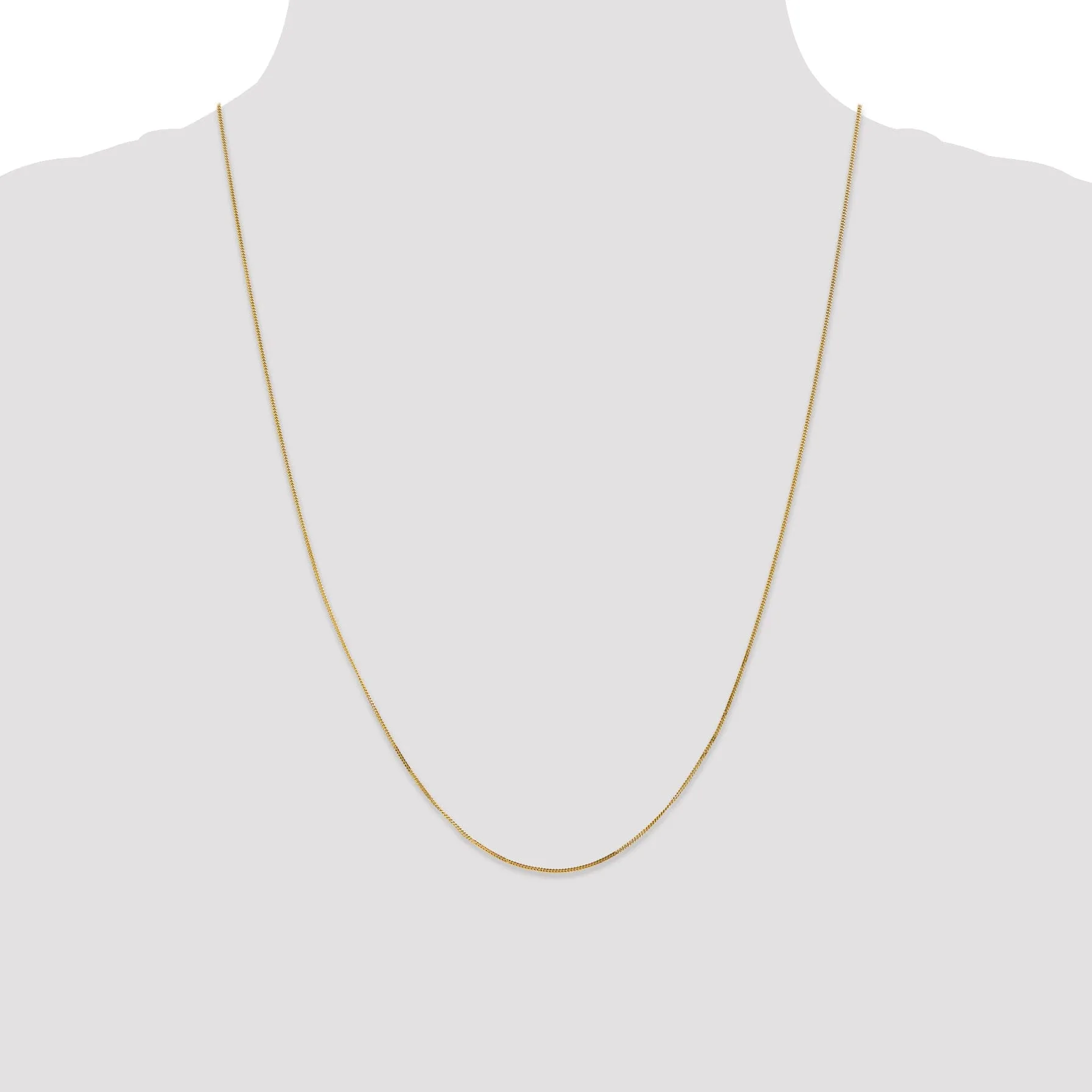 14k Yellow Gold .9 mm Curb Pendant Chain