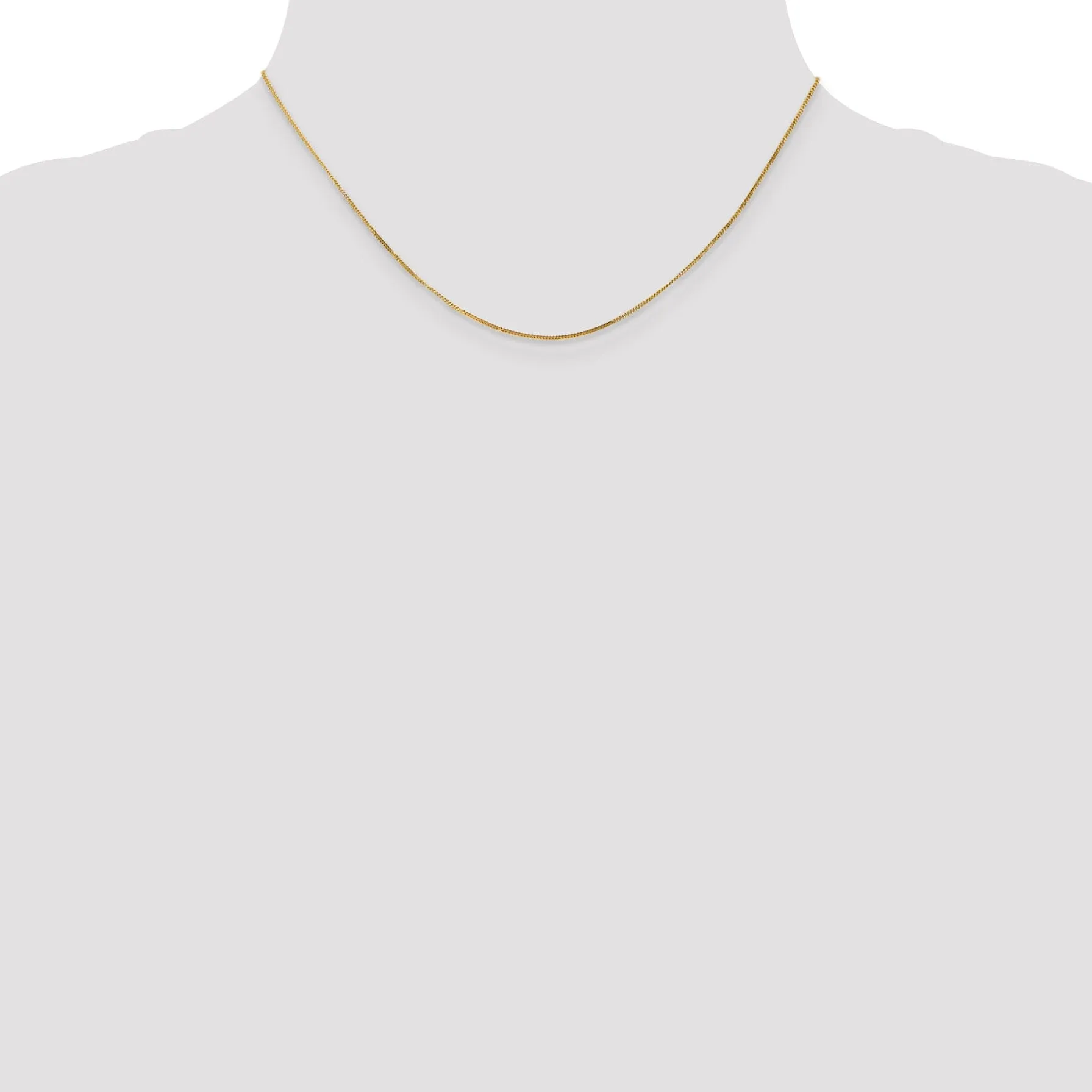 14k Yellow Gold .9 mm Curb Pendant Chain