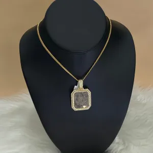 14K Yellow Gold Diamond Square Pendant 2.17Ct / 10.3gr