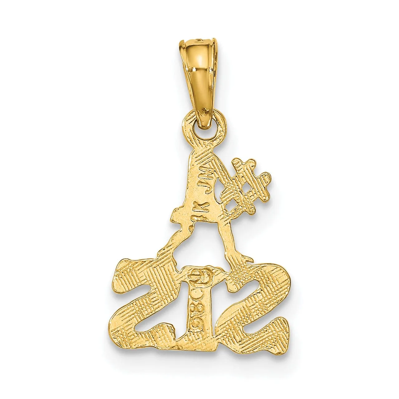 14K Yellow Gold Flat Back Polished Finish #1 SIS Charm Pendant