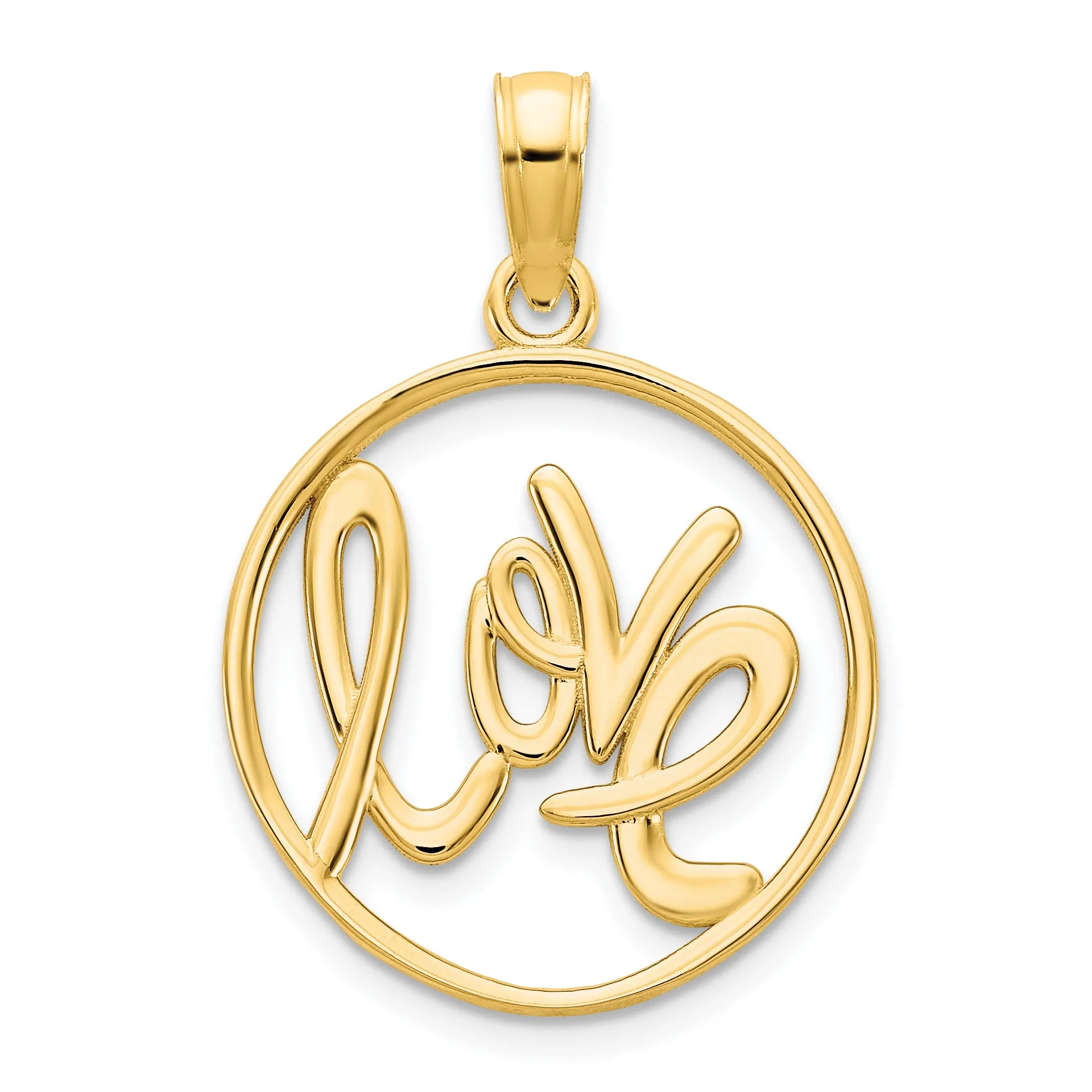 14k Yellow Gold Love Pendant Design