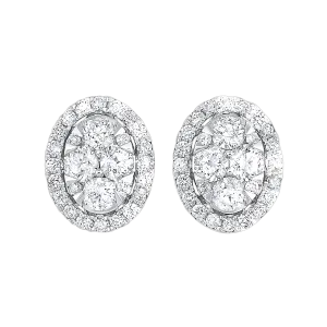 14KTW Uno Round Basics Earrings 1/2 Ctw