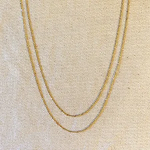 18k Gold Filled Beaten Figaro Chain