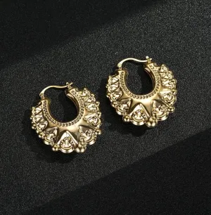 45mm Gold Round Gypsy Creole Earrings