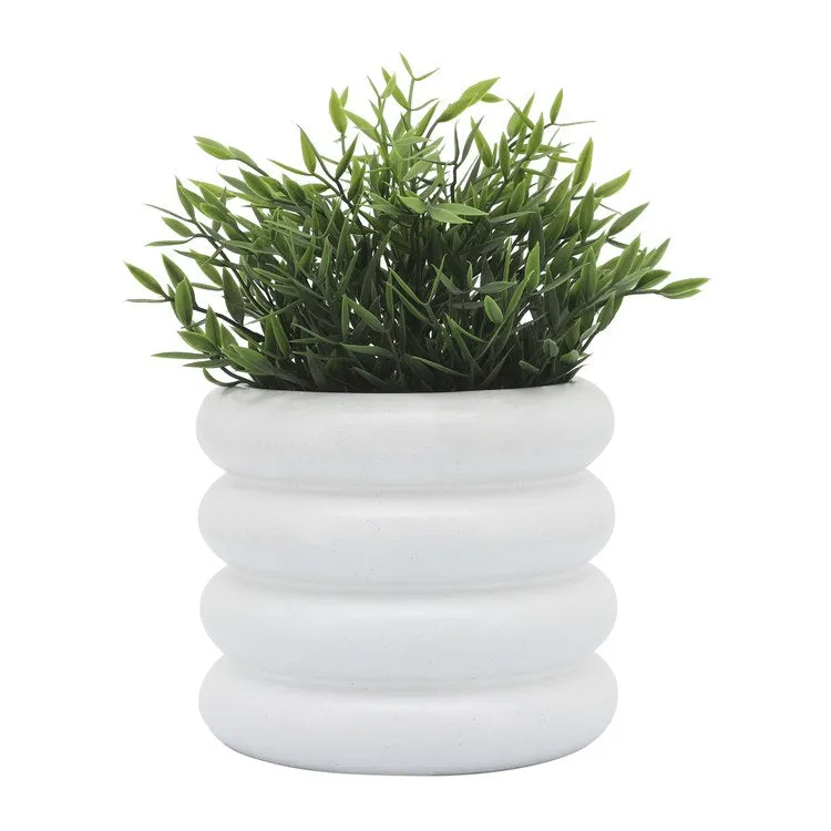 7" Bidendum Ceramic Planter - White