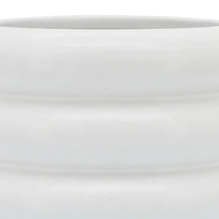 7" Bidendum Ceramic Planter - White