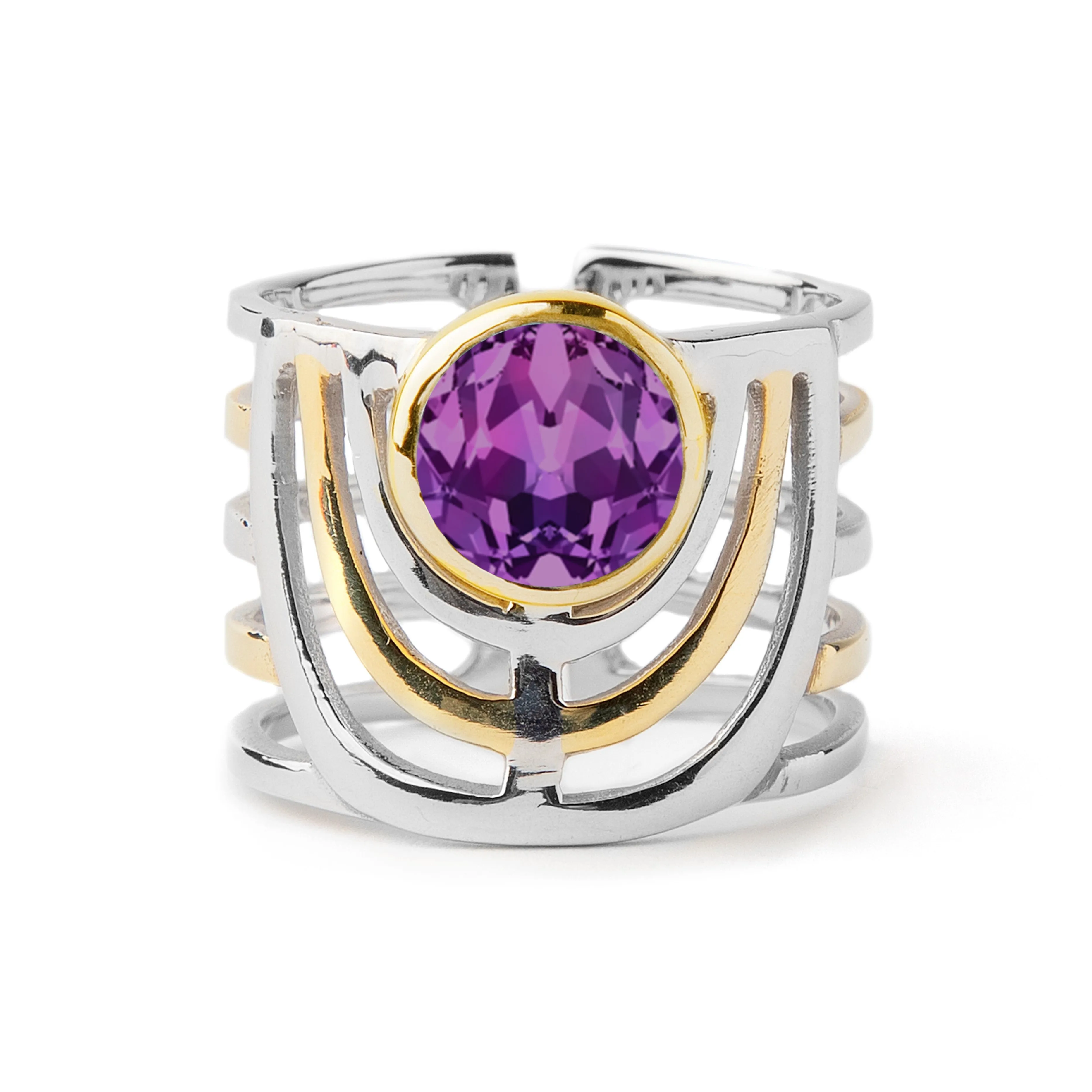 Adjustable Solar Ring in various gemstones