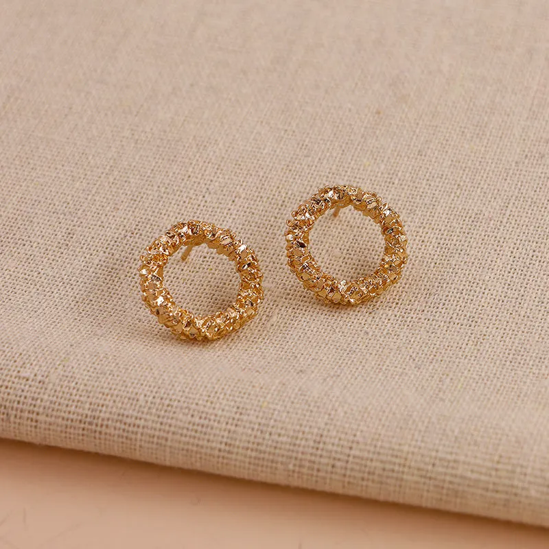 Alloy Geometric Square and Star Circle Earrings Set with Fashionable Twist