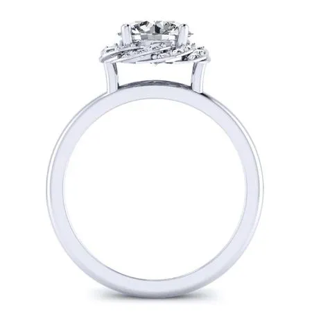 Almond - Round Moissanite Engagement Ring