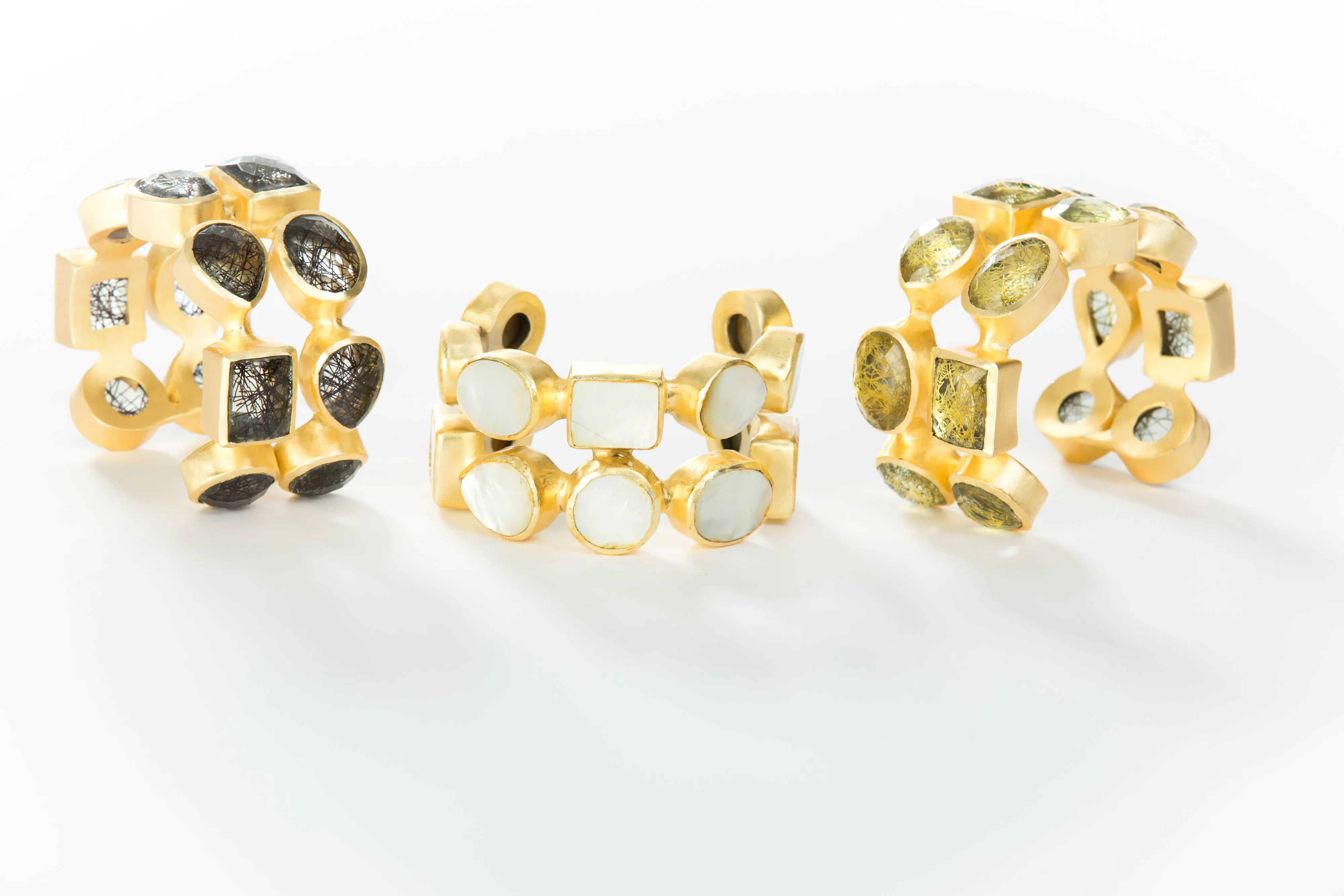 Amelia Double Cuff (Yellow Quartz)