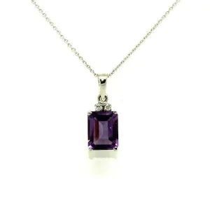 Amethyst And Diamond Simple Pendant AD No. 0798