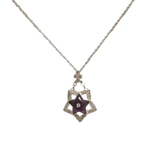 Amethyst Star and Diamond Necklace