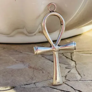 Ankh Ansate Egyptian Eternal Life Cross Sterling Silver Pendant Weighs 7.9g