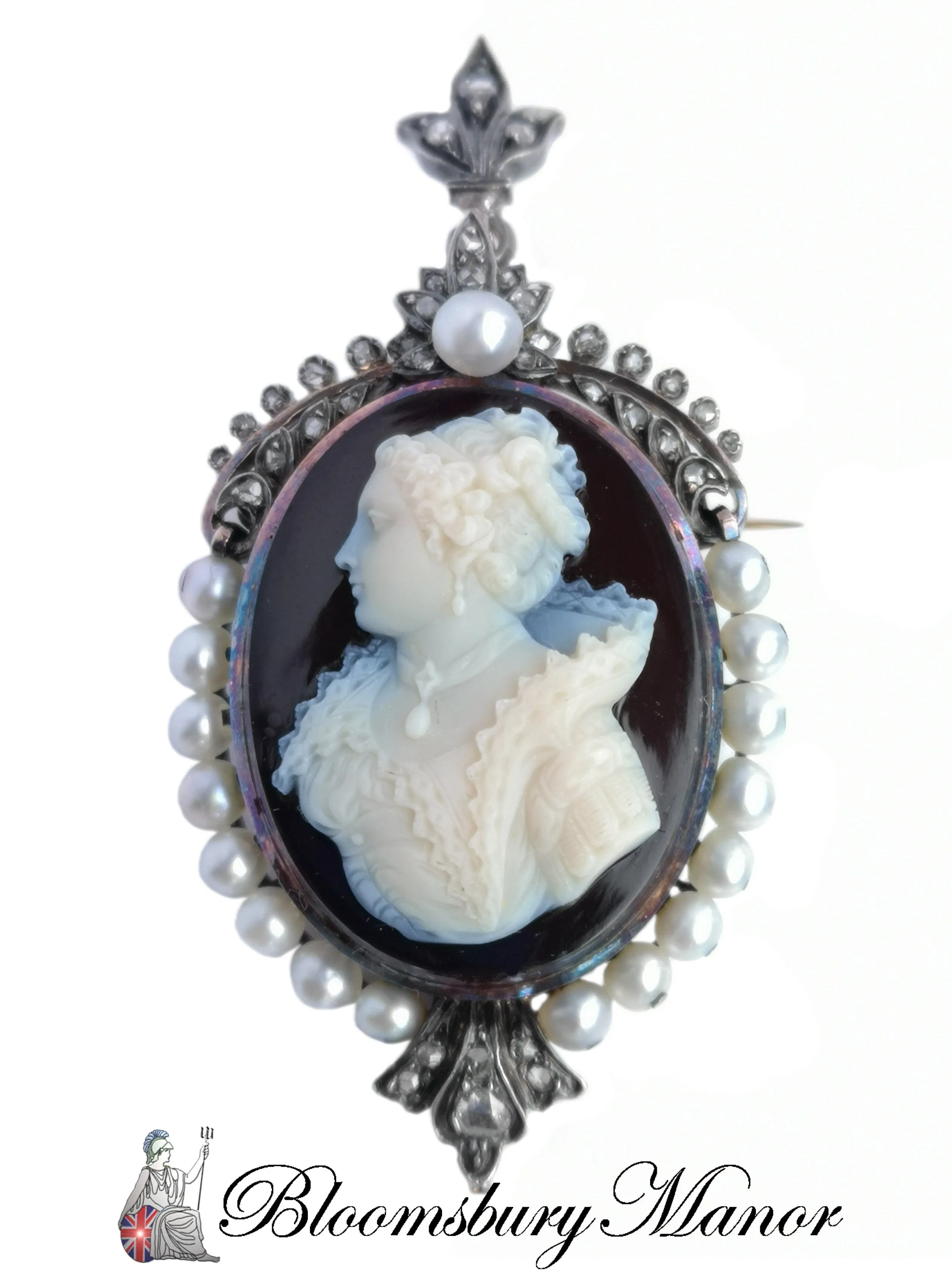 Antique 19th Century French Sardonyx Cameo Pendant