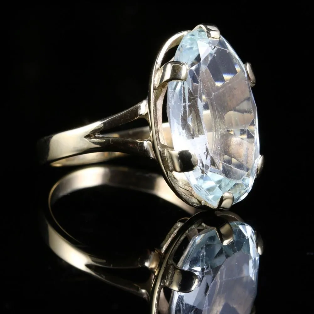 Antique Aquamarine Gold Ring 16Ct In Size Fabulous Aquamarine