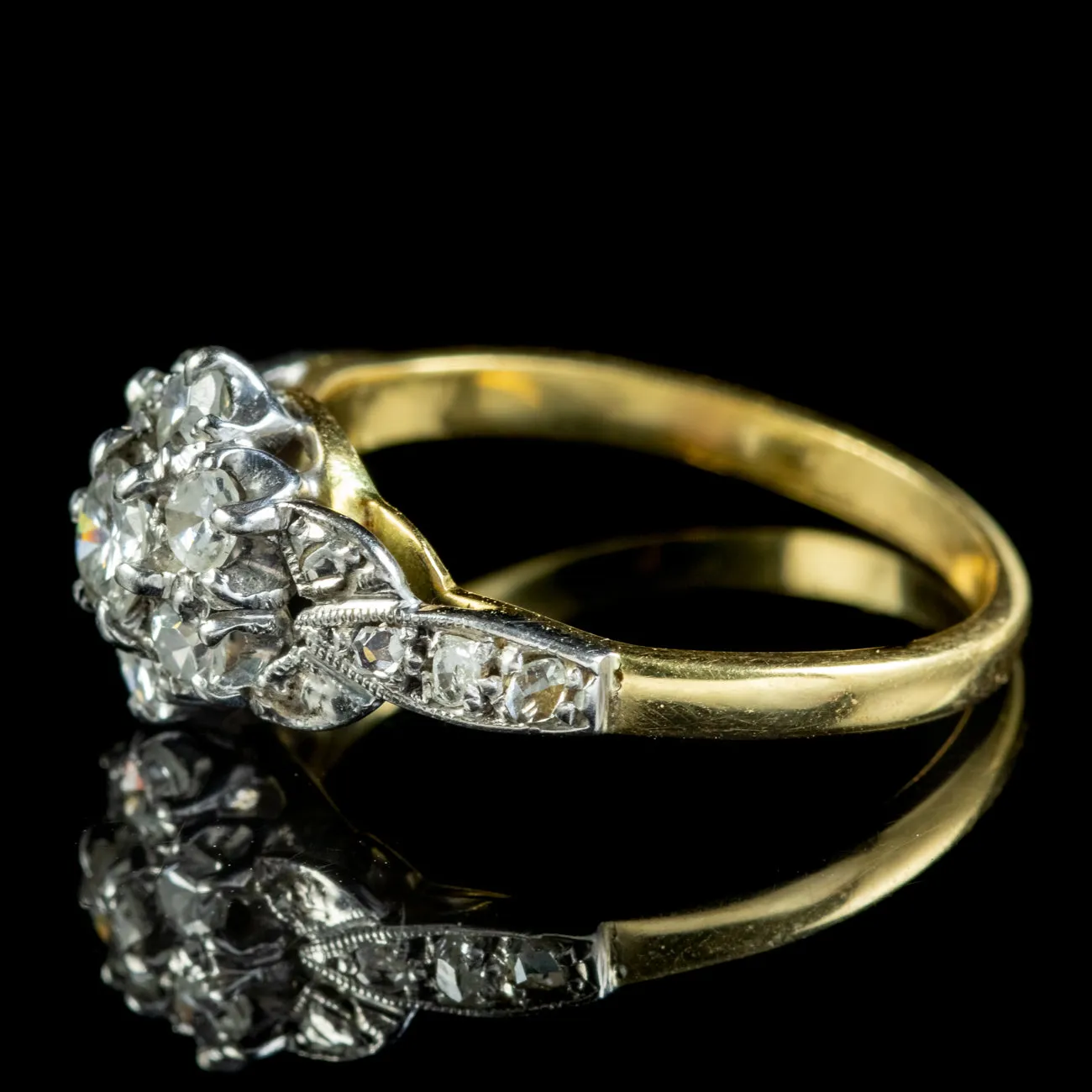 Antique Edwardian Diamond Cluster Ring 0.85ct Of Diamond Circa 1905