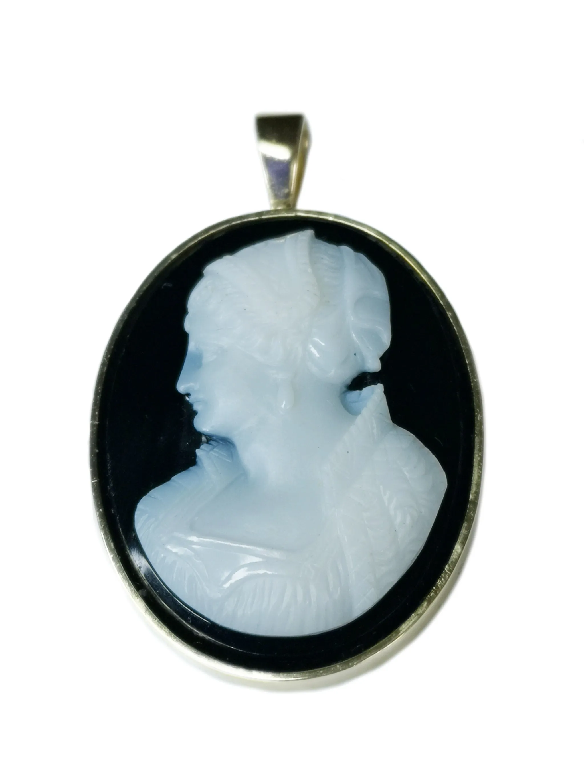 Antique Victorian Reimagined Sardonyx Cameo Pendant 18k Gold