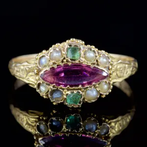 Antique Victorian Suffragette Ring 15Ct Gold Circa 1900