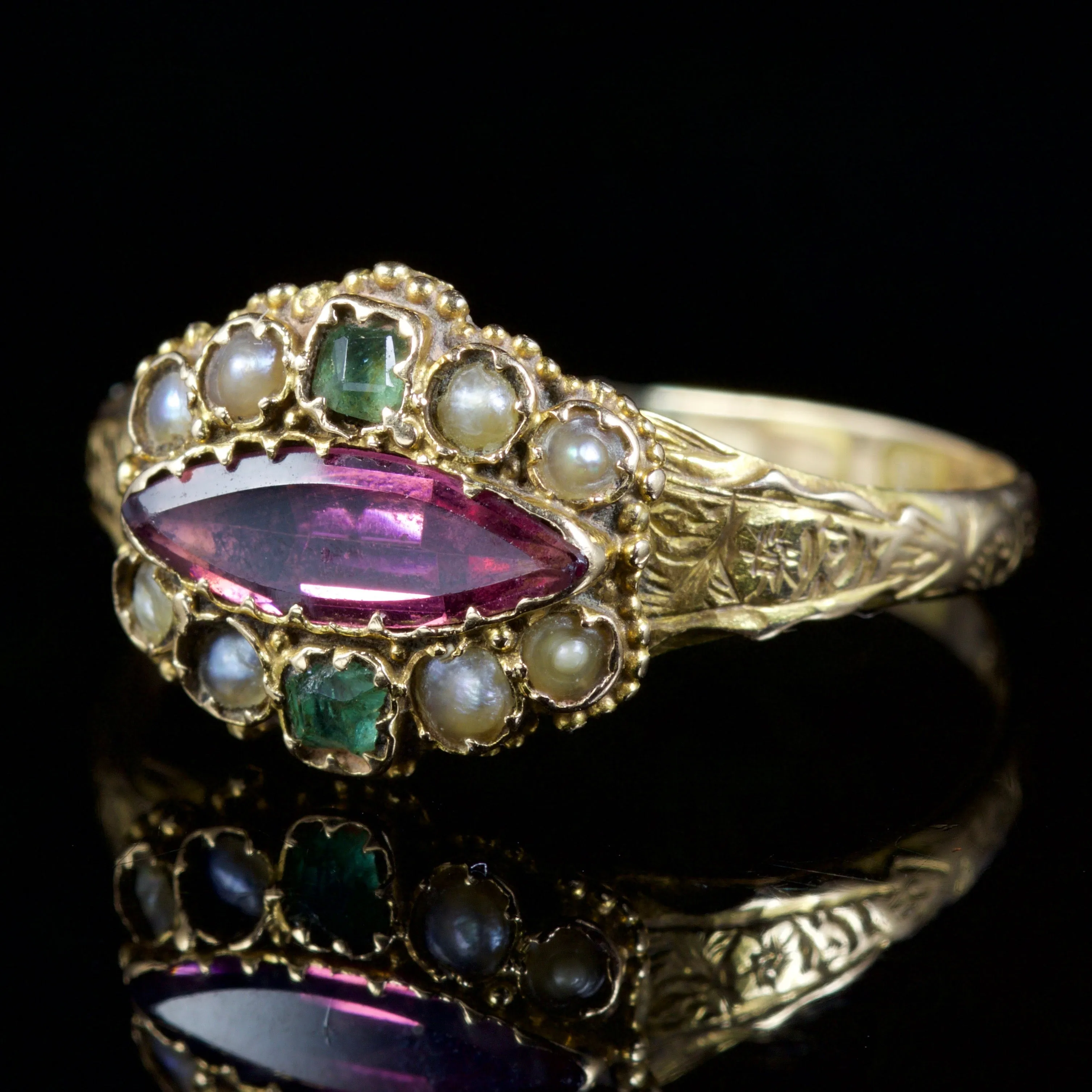 Antique Victorian Suffragette Ring 15Ct Gold Circa 1900