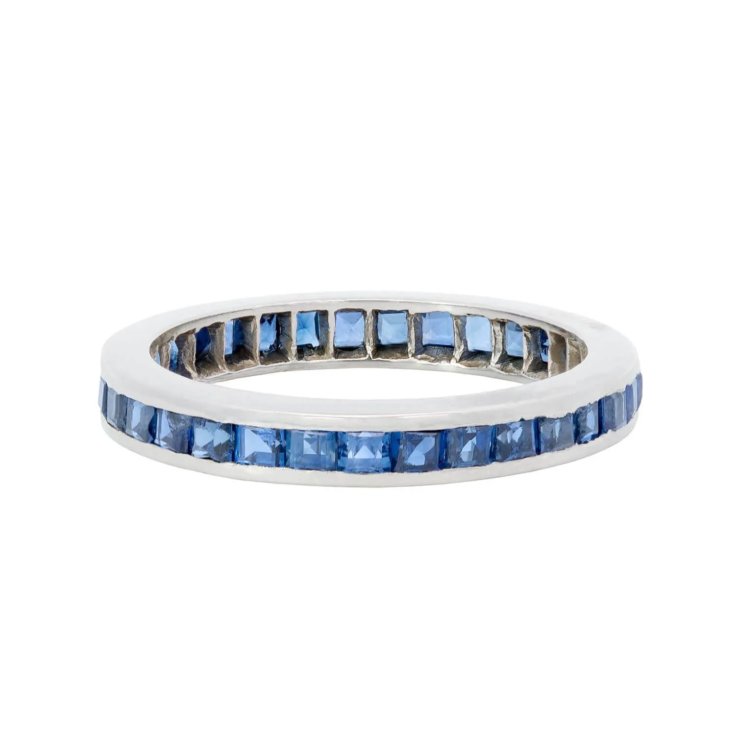 Art Deco Platinum Sapphire Eternity Band