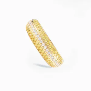 Art Deco Yellow Diamond Yellow Gold Band