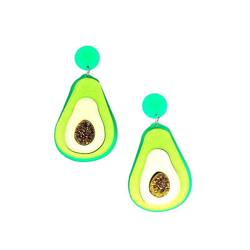 Avocado Laser Cut Acrylic Earrings