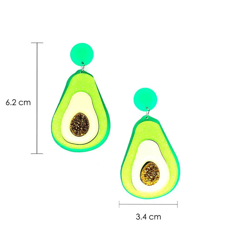 Avocado Laser Cut Acrylic Earrings