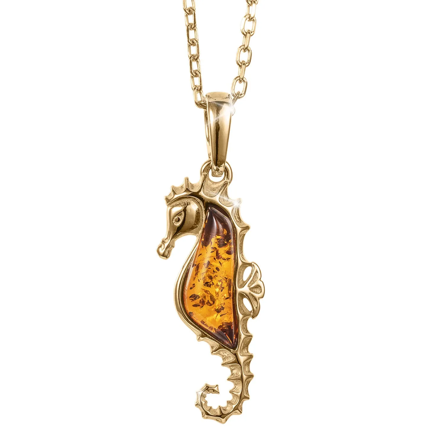 Baltic Amber Seahorse Pendant