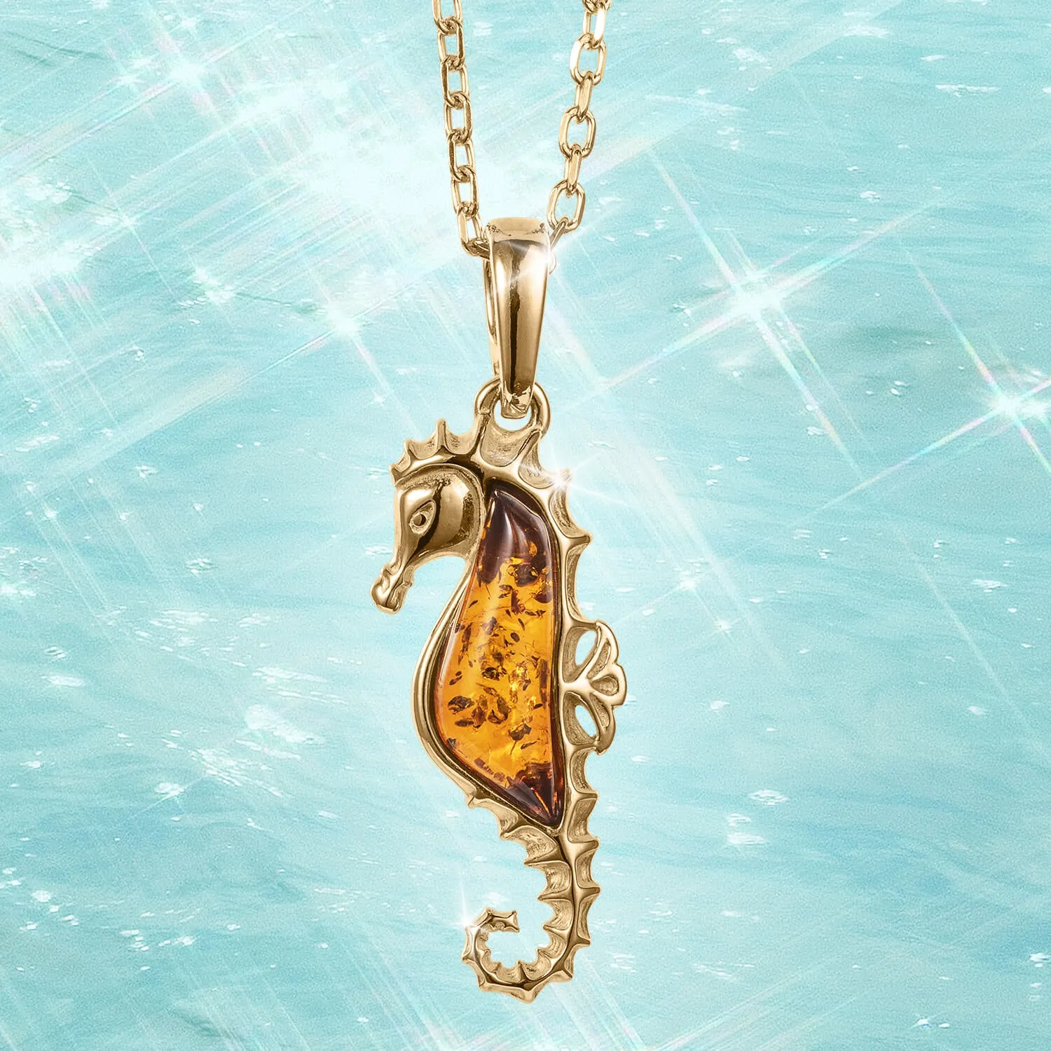 Baltic Amber Seahorse Pendant