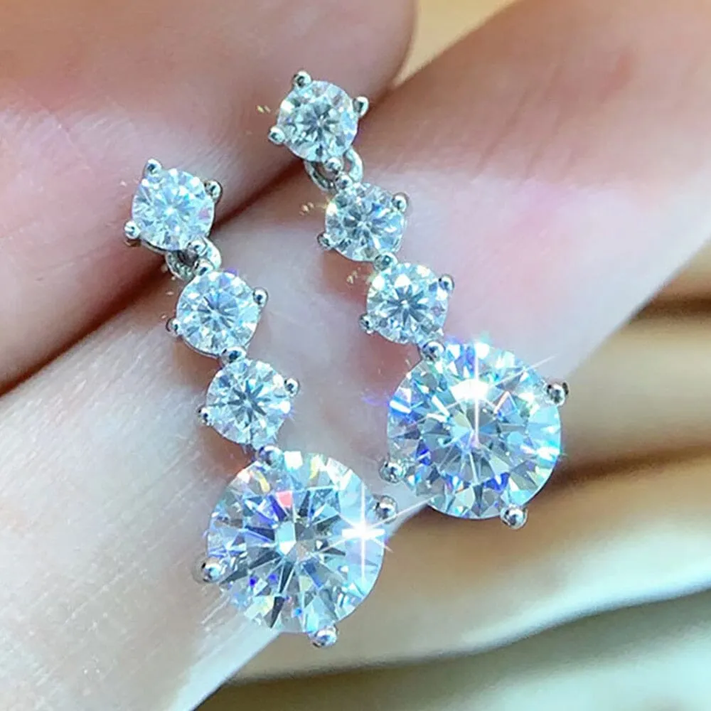 Beating Heart Moissanite Long Tassel Earrings