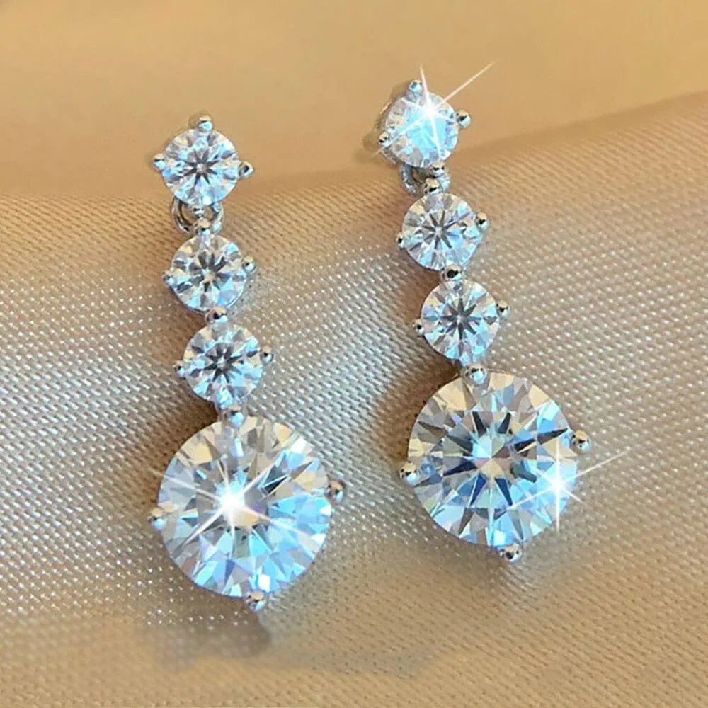 Beating Heart Moissanite Long Tassel Earrings