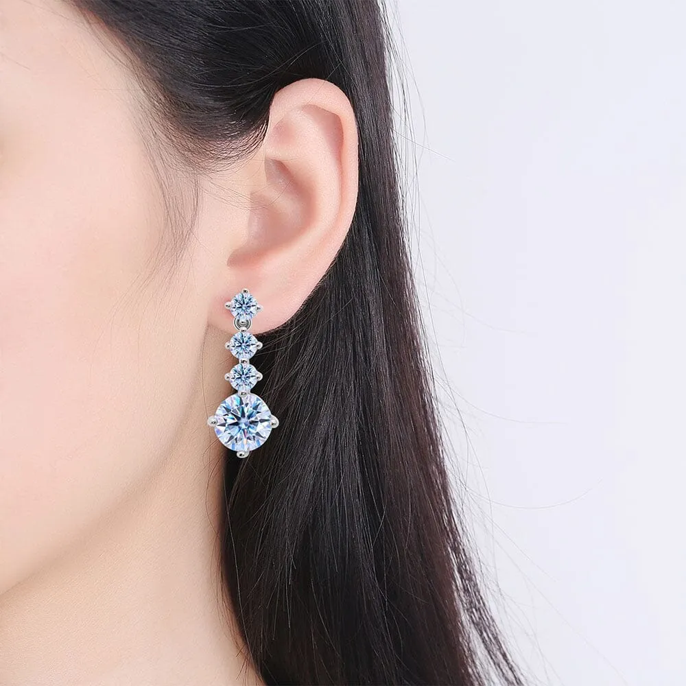 Beating Heart Moissanite Long Tassel Earrings