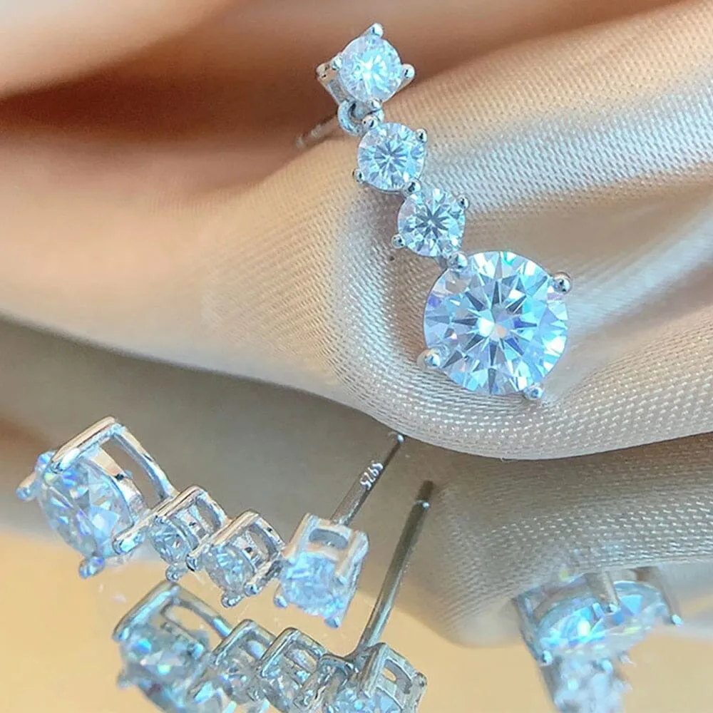 Beating Heart Moissanite Long Tassel Earrings