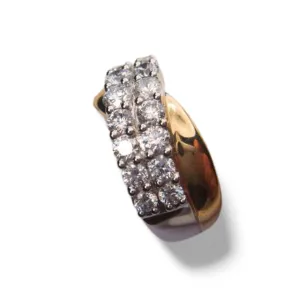 Beautiful 14K White 2-Tone Gold Designer Diamond Ring Band