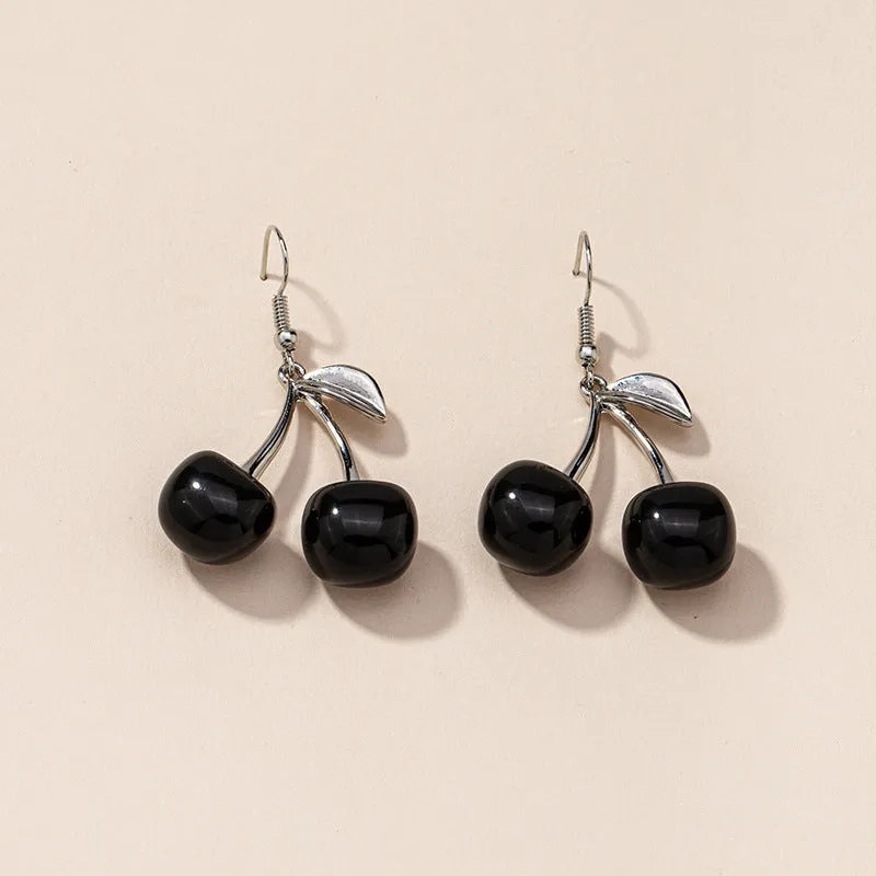 Black Cherry Earrings - Fashionable European and American Jewelry