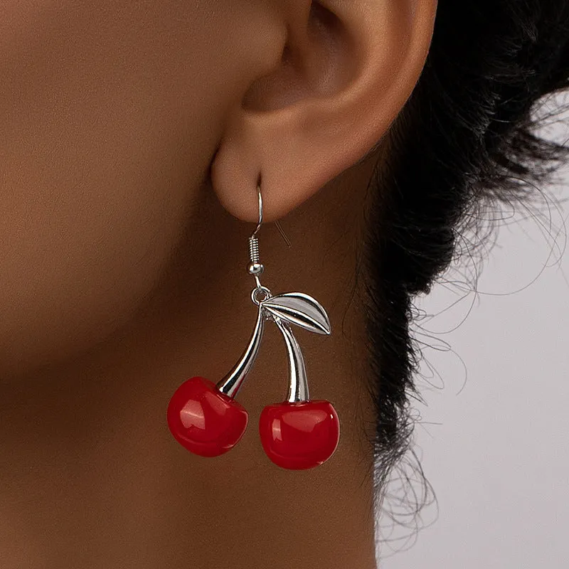 Black Cherry Earrings - Fashionable European and American Jewelry