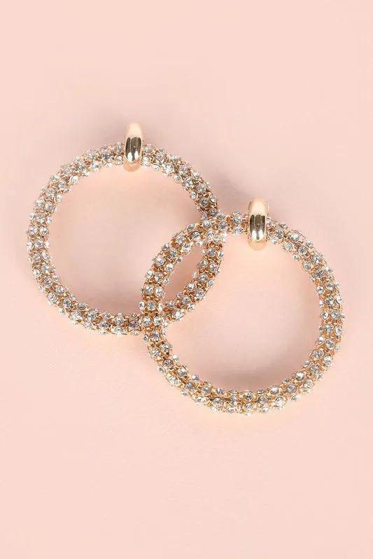 BOLD RHINESTONE HOOP EARRINGS