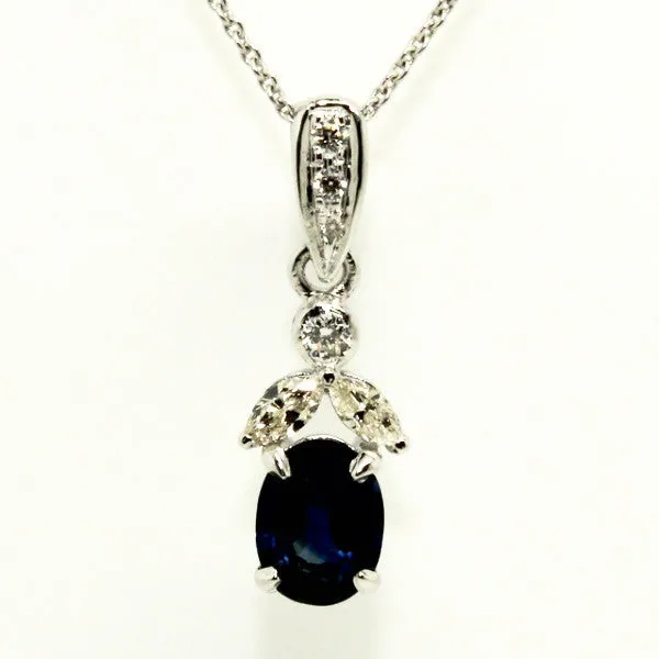 BOW MARQUISE DIAMOND PENDANT IN BLUE SAPPHIRE AD NO.1228