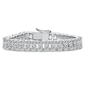 Bridal Jewelry CZ Cubic Zirconia Tennis Bracelet Rhodium Plated 7 Inches