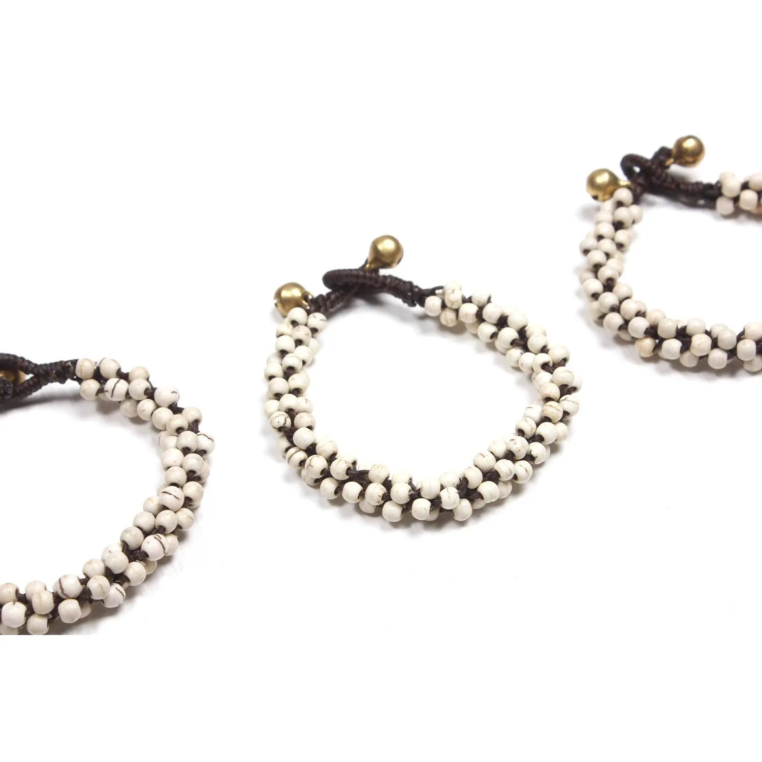 BUNDLE: 3 Piece White Bead Cluster Bracelet